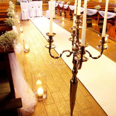 Wysoki świecznik na ślub do kościoła